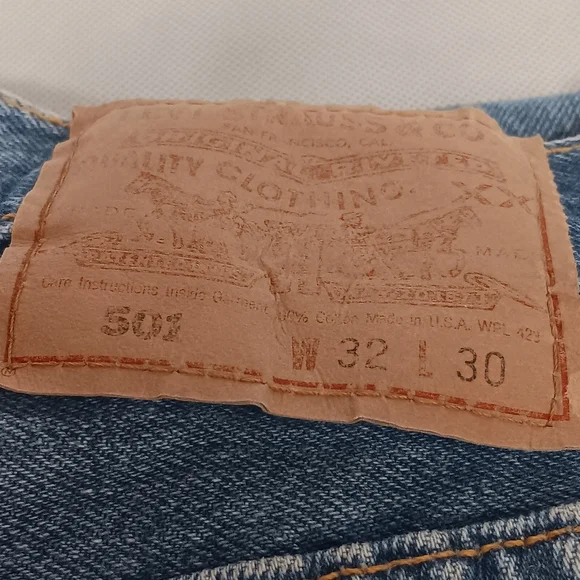 1990's Levi's 501 Blue Jeans 32x30 Light Wash Straight Leg New W/ Tags USA Made